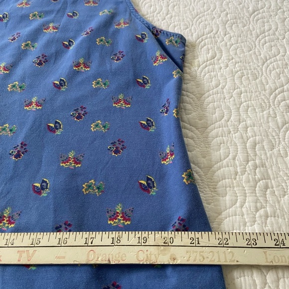 A.M.I. Vintage Blue Floral Sheath Dress Sleeveless Cotton Knee Length Size XL - Picture 11 of 12